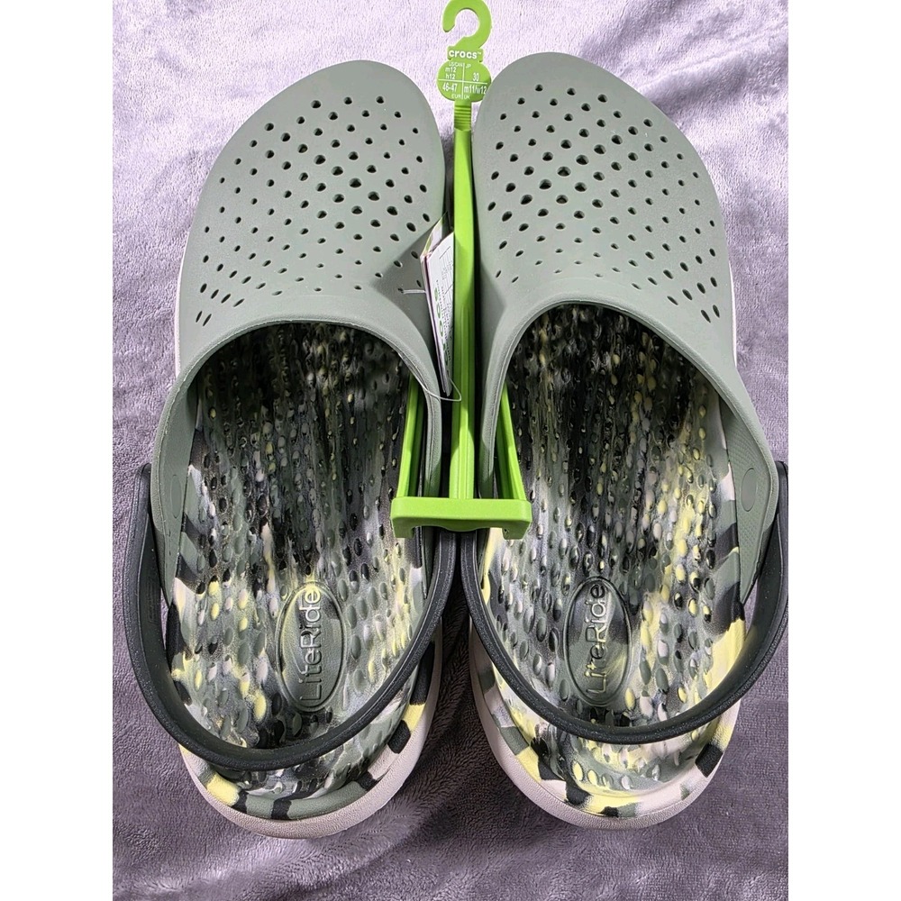 Crocs Inmotion Sage‎ Green Marbled Clog Men's Size 12 Slip On Shoes - Picture 2 of 4